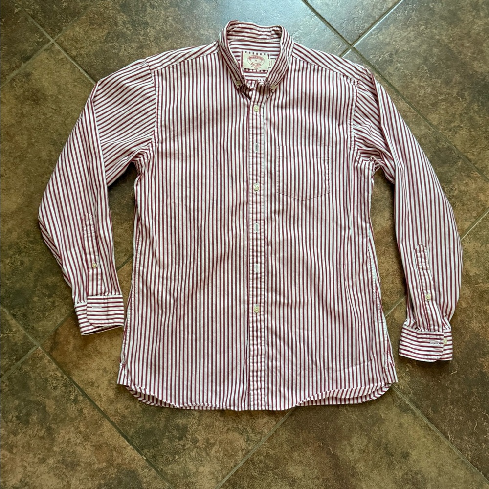 Brooks Brothers Red and White Striped Button Down Shirt